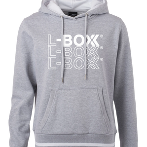 Der L-BOXX Hoodie in Grau-Weiß (Herren) - Sportlich und Bequem